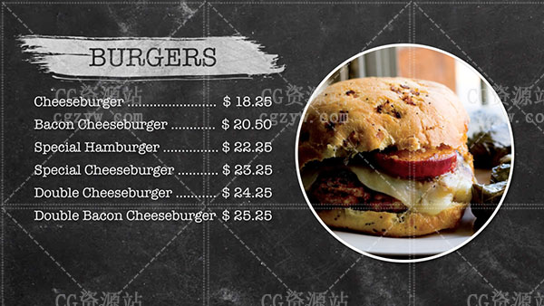 AE模板-炫酷餐厅烹饪菜谱价格呼出字幕图文展示 免费下载