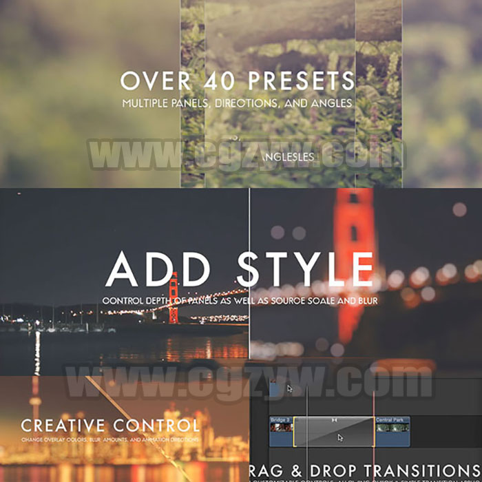 FCPX插件-48组时尚毛玻璃质感转场预设PFS–TRANSGLASS