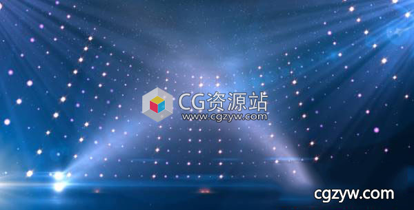 视频素材-炫丽蓝色投影LED大屏舞台灯光聚光灯粒子大屏幕高清背景 免费下载