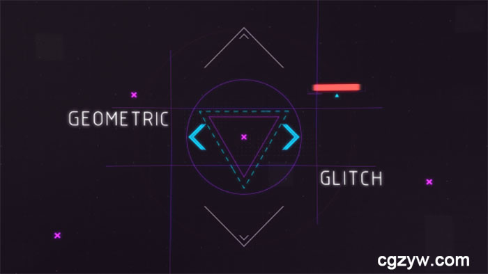 AE模板-现代网格几何线条创意MG动画开场 Geometric Glitch Intro 2免费下载