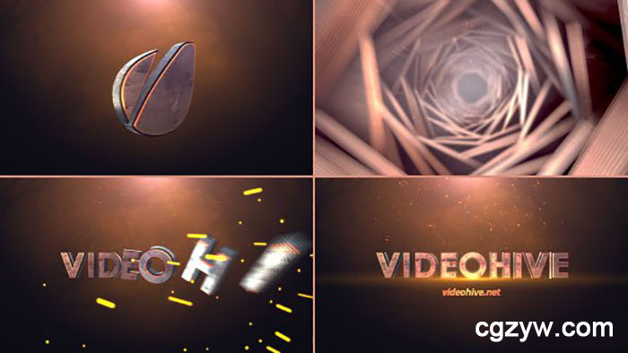 AE模板-震撼3D文字隧道穿梭游戏电影史诗文字标题动画展示 免费下载