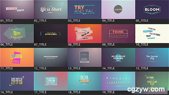 AE模板-20个人名字幕条标题MG动画用于婚礼视频活动宣传片 免费下载