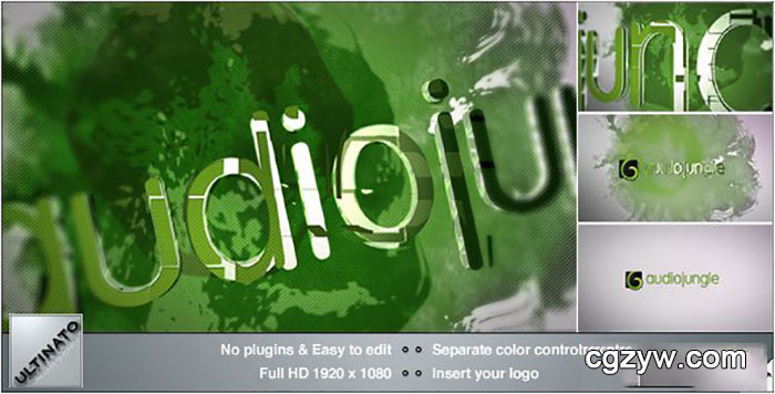 AE模板-水彩水墨晕开公司logo展示Ink Logo 免费下载