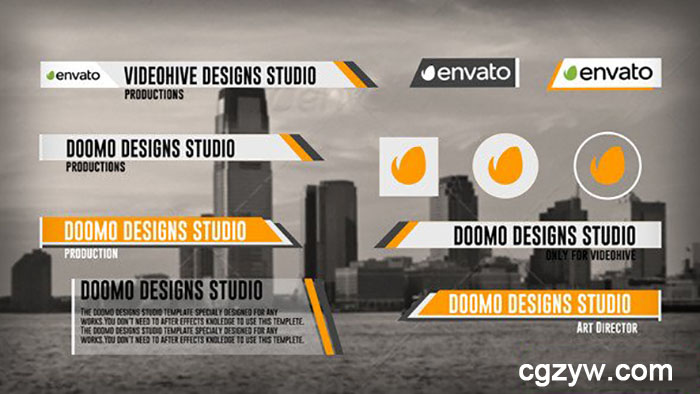 AE模板-现代优雅企业图形动画新闻包装字幕条展示Modern Lower Third 免费下载