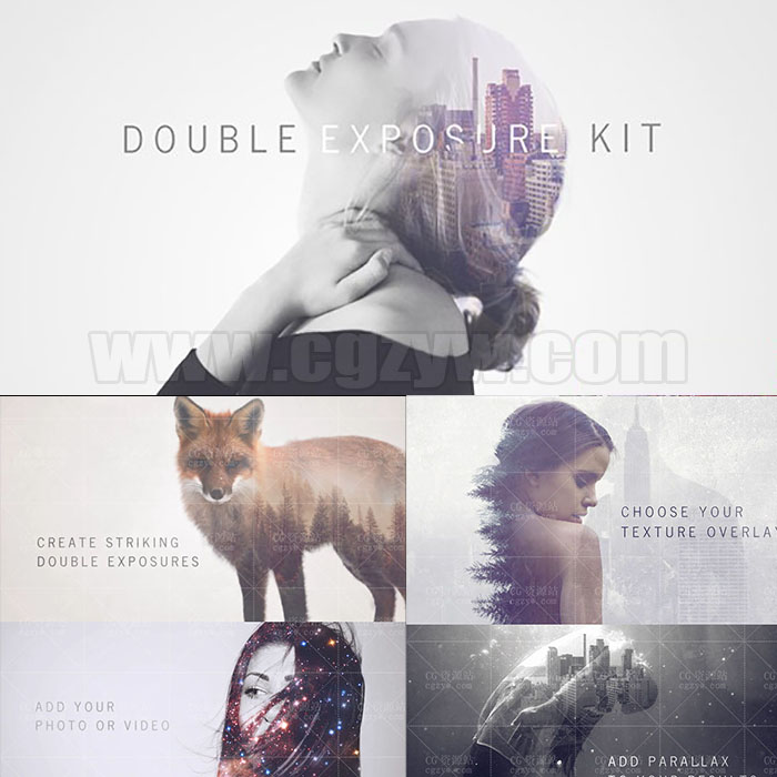 AE模板-图像或视频多重曝光叠加效果视频宣传片电影MV开场工具包 更新到V3.1版本