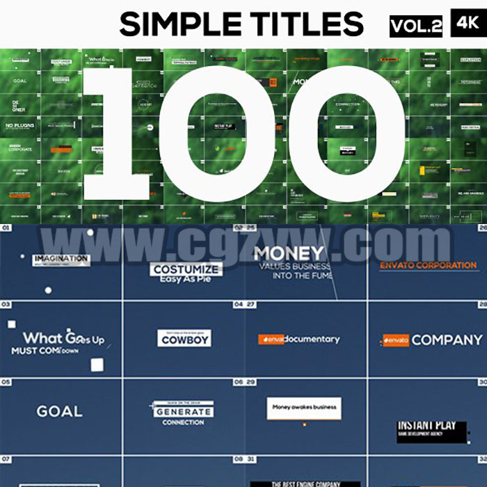 AE模板-100组公司宣传片头介绍创意MG动画人名字幕条Logo展示