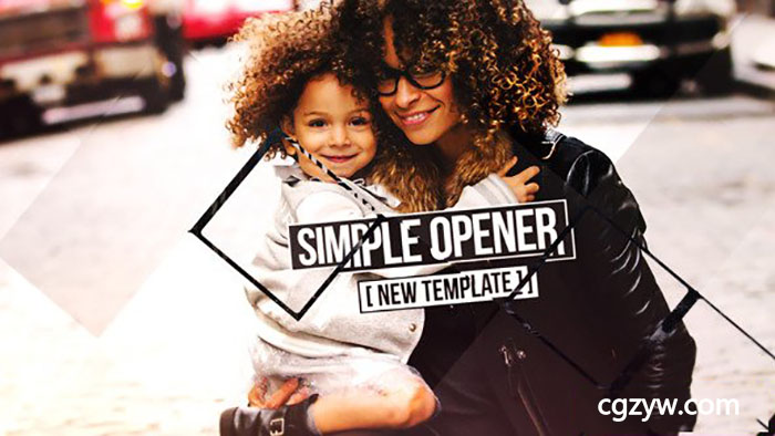 AE模板-优雅家庭照片展示菱形拼贴转场时尚回忆幻灯片展示 免费下载