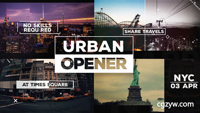 AE模板-现代城市实拍记录介绍片头 Urban Opener 免费下载