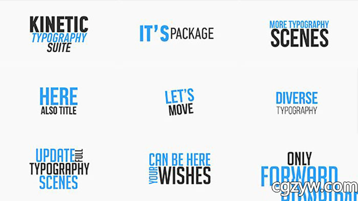 AE模板-30个文字排版标题动画工具包 Kinetic Typography Suite 免费下载