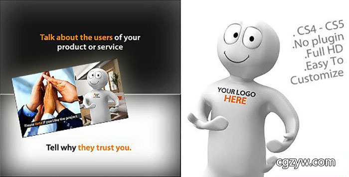 AE模板-三维卡通小人产品务商促销推荐宣传广告片 免费下载