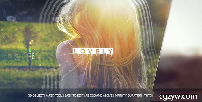 AE模板-三维空间感视差婚礼生日晚会颁奖典礼片头电视包装幻灯片开场