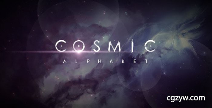 AE模板-未来高科技神秘字母表文字动画 Cosmic Alphabet 免费下载