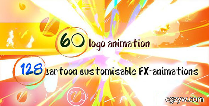 AE模板-60种LOGO标志MG动画+128个闪电流体爆炸烟雾动态元素
