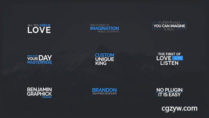 AE模板-45个现代时尚感简洁文字标题动画企业公司人名字幕条 The Titles 免费下载