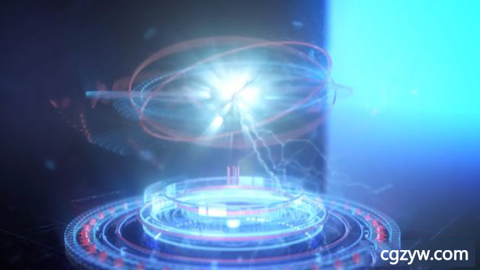 AE模板-手指触摸界面未来高科技HUD能量科幻Logo标题片头展示