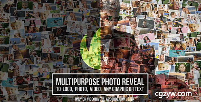 AE模板-众多照片相册汇聚图片Logo照片墙视频墙开场展示  免费下载