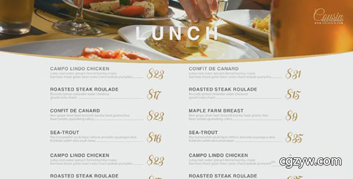 AE模板-酒店餐厅菜肴美食图文介绍动画展示栏目包装效果 免费下载