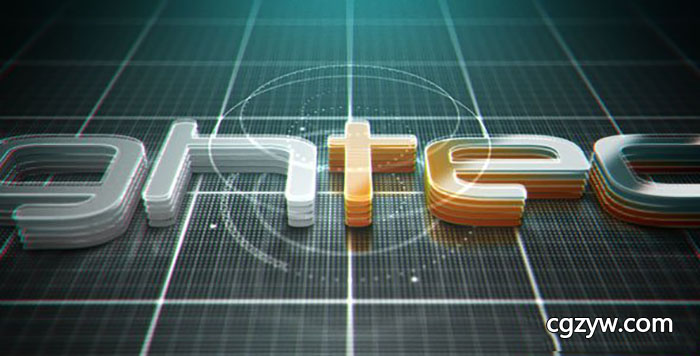 AE模板-手指点击高科技HUD线条游戏电影三维Logo文字开场