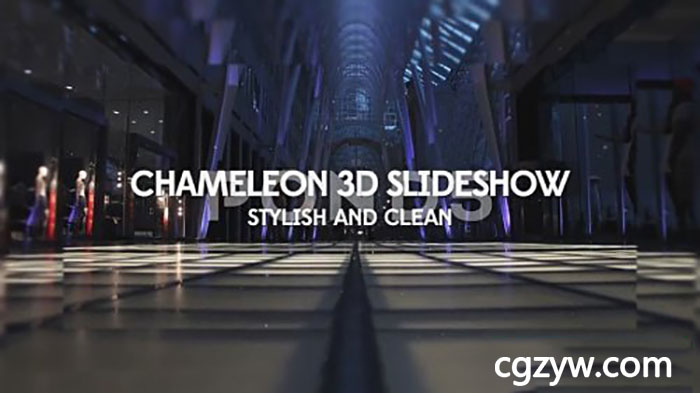 AE模板-虚幻3D回型切换转场变化幻灯片展示chameleon-3d-slideshow 免费下载