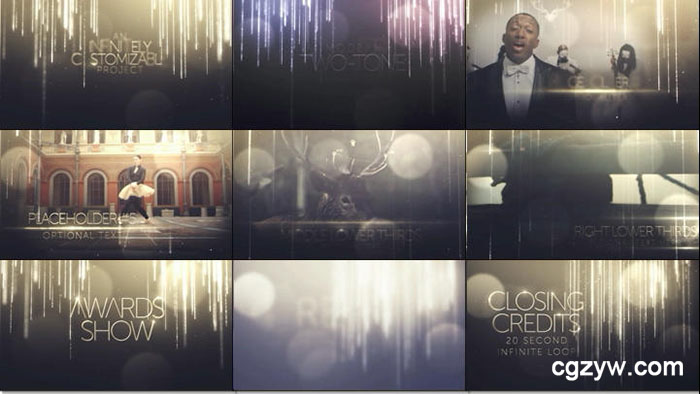 AE模板-高贵粒子帘幕背景婚礼颁奖典礼片头(更新到V2.5)