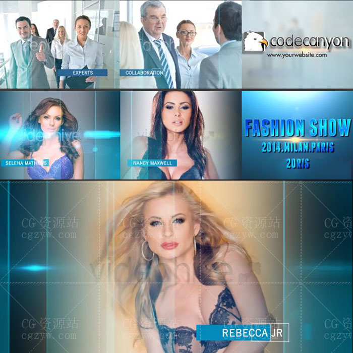 AE模板-公司企业幻灯片闪光滑块切割特效转场栏目包装展示