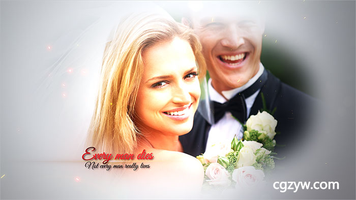 AE模板-干净简单唯美浪漫婚礼温馨甜蜜回忆白色主题图文相册展示