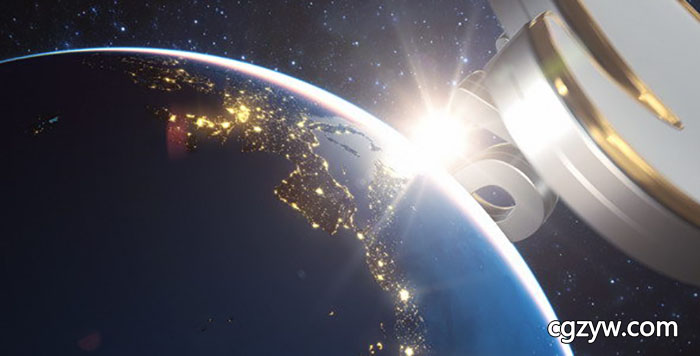 AE模板-仿环球电影片头E3D文字Logo环绕地球开场展示