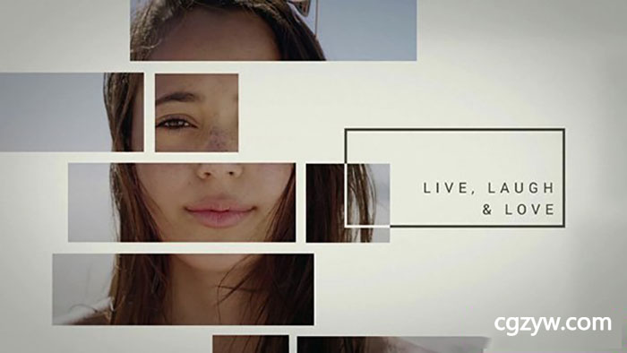 AE模板 简洁矩形方块遮罩平滑拼接过渡幻灯片展示  免费下载