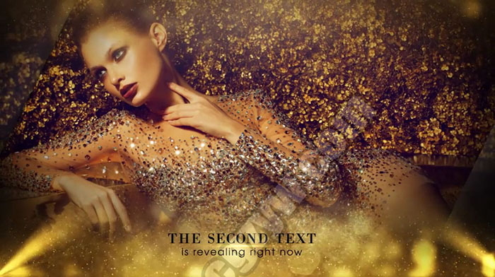 AE模板-高贵奢华闪烁金色粒子奥斯卡电影颁奖典礼公司年会幻灯片展示