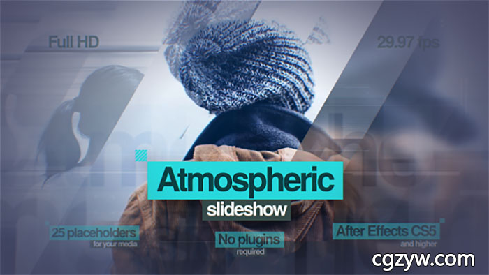 AE模板-优雅三维视差公司企业旅游图片开场片头展示 Atmospheric Slideshow免费下载