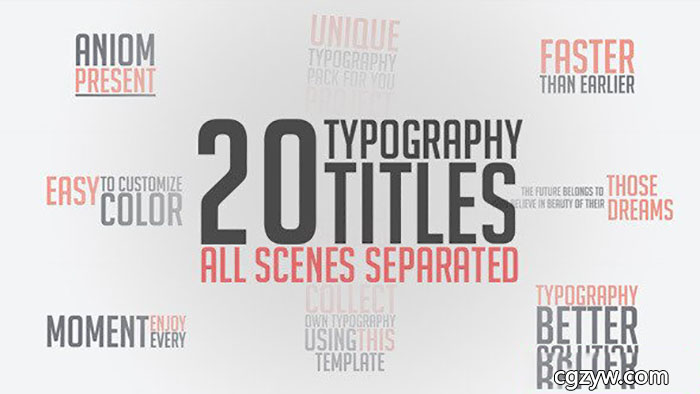 AE模板-20组文字标题扁平排版动画 Unique Typography 免费下载