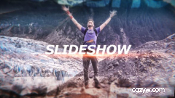 AE模板-大气震撼照片视频幻灯片电视节目电影图形折叠视差开场