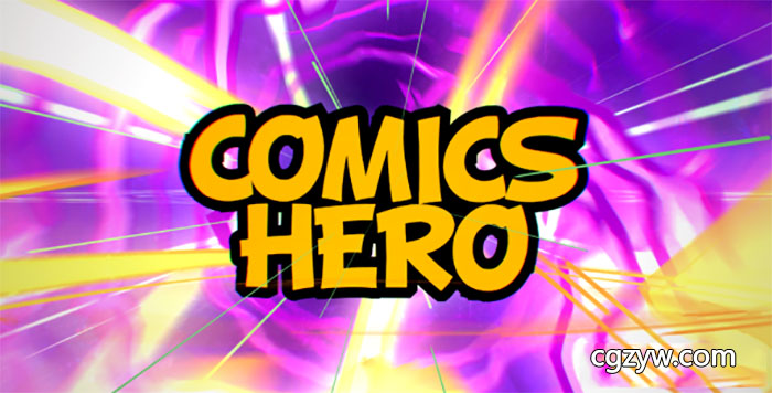 AE模板-超级英雄漫画卡通字幕标题三维图片视频开场 Comics Hero (Broadcast Pack) 免费下载