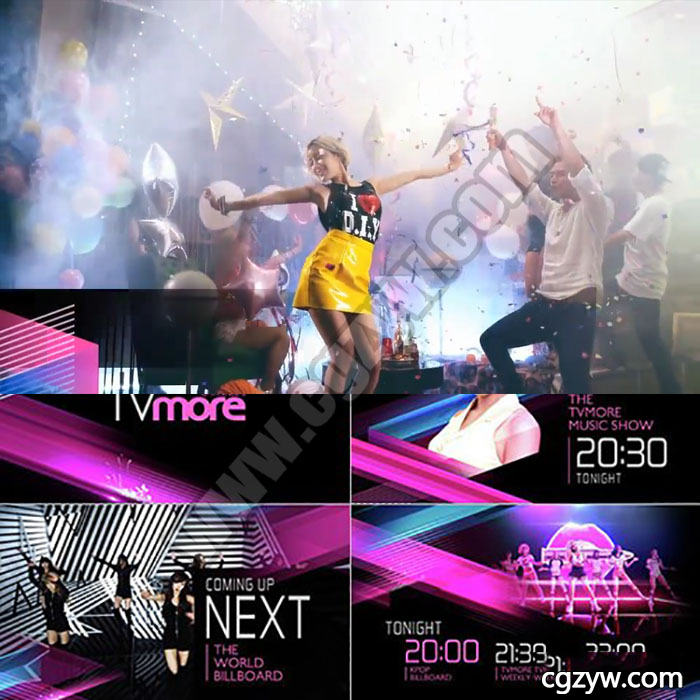 AE模板-绚丽时尚音乐会歌舞娱乐广告TV栏目包装宣传片头展示