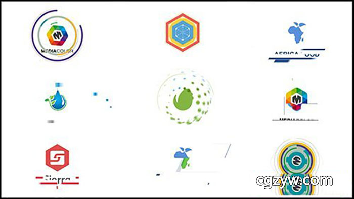 AE模板-7组扁平化企业公司标志创意Logo展示 Flat Corporate Logos 免费下载