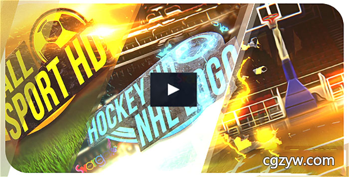 AE模板-体育赛事橄榄球足球体育标志篮球比赛标志片头logo开场 免费下载