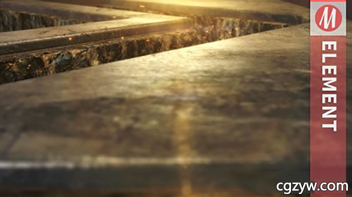 AE模板-E3D大气三维金属火花金属质感标志logo开场片头 免费下载