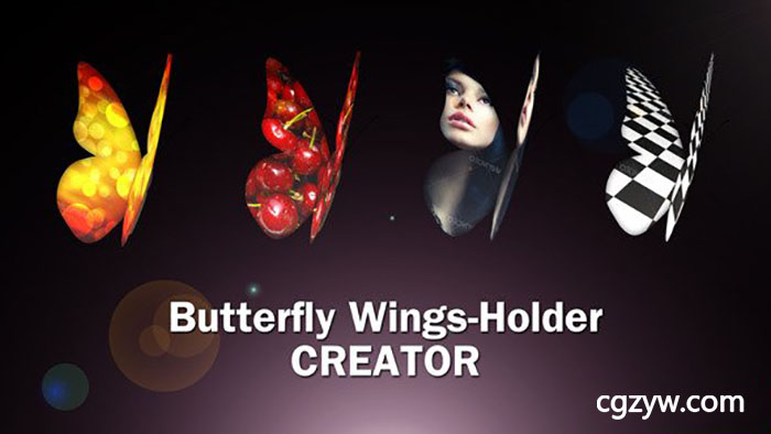 AE模板-3D动画蝴蝶飞舞翅膀遮罩图片开场 Butterfly Wings Creator 免费下载