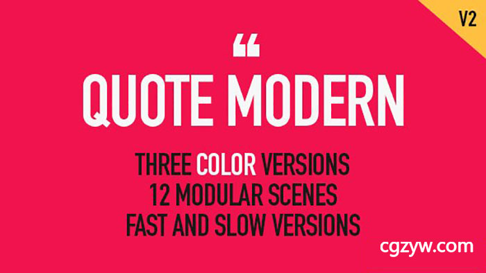 AE模板-简洁图形文字展示开场介绍 Quote Modern 免费下载