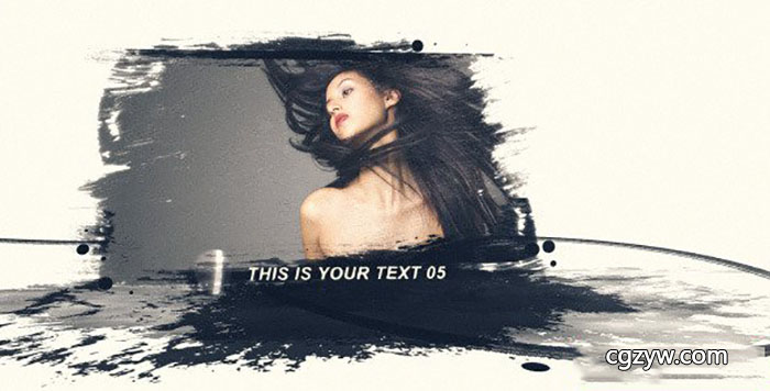 AE模板-中国风水墨笔刷路径相框图片开场片头 Ink PathAE 免费下载