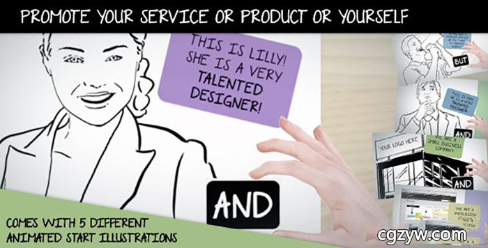 AE模板-白板绘制企业公司产品推广个人服务介绍MG动画手势动画开场 Promote Your Service Or Product Or Yourself免费下载