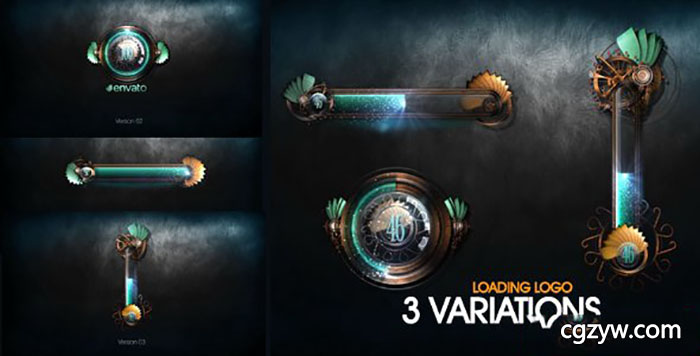 AE模板-游戏读取进度条Logo动画 Loading Logo标志片头 免费下载