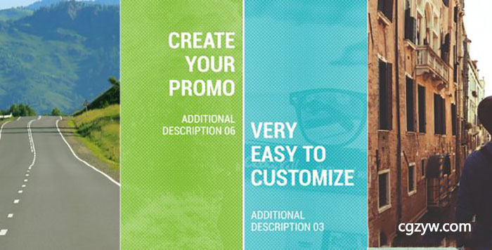 AE模板-青春时尚活力多彩旅游幻灯片幻灯分屏展示片头 Color Shutter Slideshow免费下载