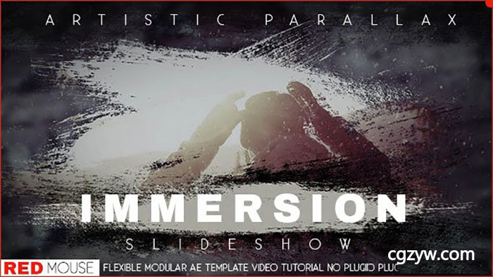 AE模板-笔刷遮罩企业开场宣传片视频展示Immersion Artistic Parallax Slideshow 免费下载