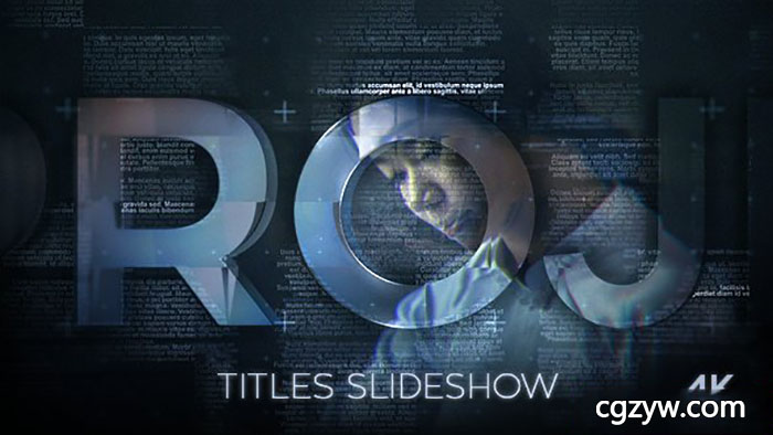 AE模板-4K大标题文字遮罩穿梭图片幻灯片片头 Titles Slideshow 免费下载