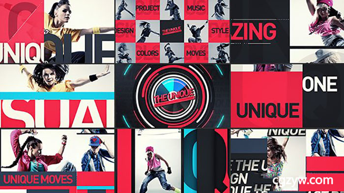 AE模板-现代时尚电视节目包装片头标志字幕条转场MG动画