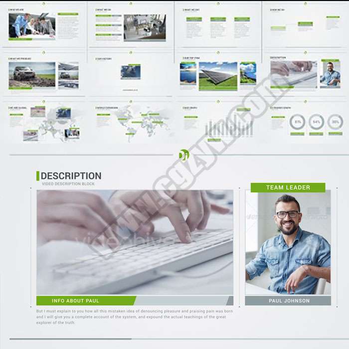 AE模板-简约大气公司宣传数据统计企业历程时间线开场视频片头
