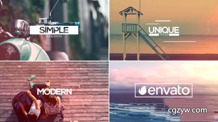 AE模板-时尚旅游生活图片幻灯片开场片头Slideshow 免费下载