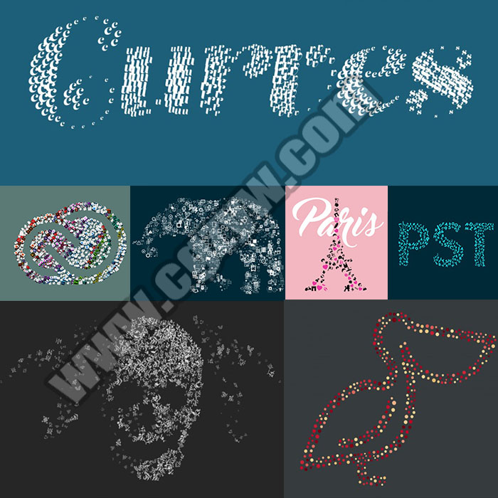 AE插件-众多图片文字图形图层粒子汇聚成自定义图形 Pastiche v2.1.15 WinMac