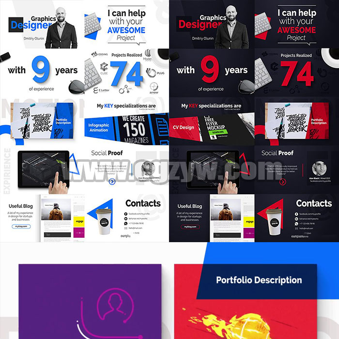 AE模板-公司企业商品APP图片展示人员信息介绍个人简介宣传片